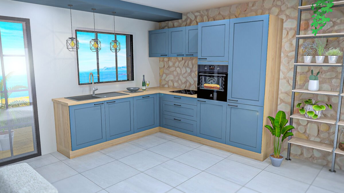 Cascada bleu en L