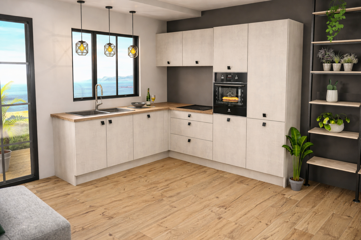 Riva béton blanc en L