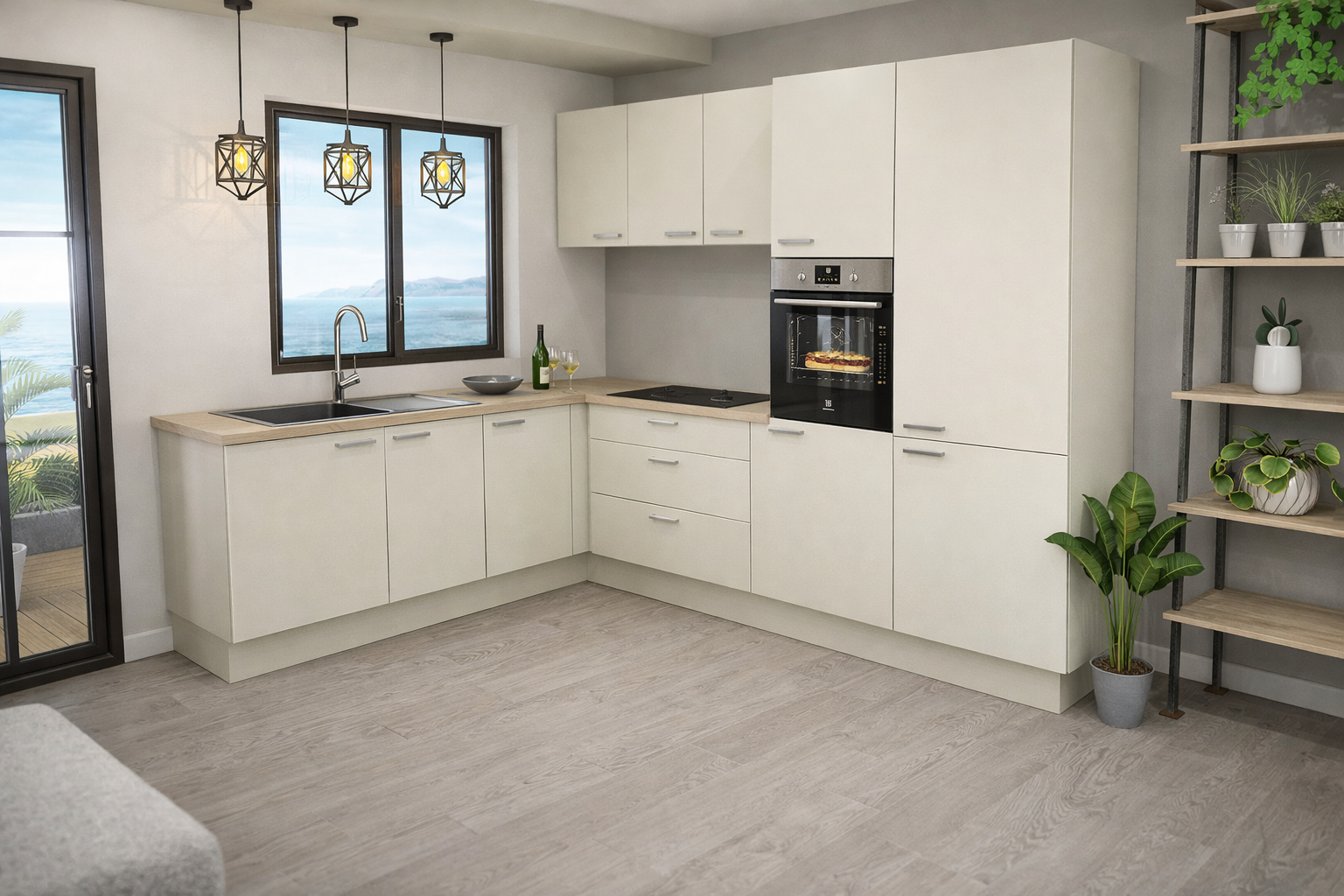 Senso vert jade en L - Cuisines Actuelles